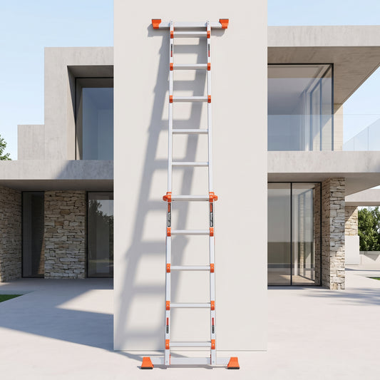 Ladder, A Frame 5 Step Ladder Extension, 17 Ft Anti-Slip Multi Position Ladder, Storage Folding Ladder, 330 lbs Security Load Telescoping Aluminum Ladders for Stairs Home Indoor Outdoor Roof