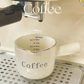 Ceramic Coffee Cup with Measurement Markings Minimalist Kitchen Small Milk Jar Espresso Mug Home Barista Coffee Brewing Cup Gift