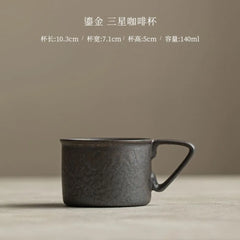 Vintage Japanese Cups Set Ceramic Coffee Cups Set Gold-plated Glazed Personal Cups Small Simple Water Cup Kitchen Supplies