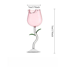 Romantic Rose-Shaped Glass Wine Glasses Drinkware Home Kitchen Bar Party Cocktail Glasses Decorative Beverage Cup Tableware Gift