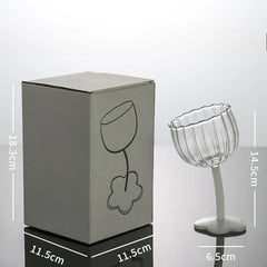 Vintage Glass Cups Home Christmas Party Drinkware Cute Flower with Tilted Head Goblet Romantic Champagne Glass Kitchenware Gifts