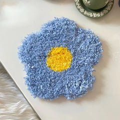 Handmade Tufted Coaster Floral Cup Holder Mat Drink Pad Mug Support Dining Room Decor Home Table Decoration Accessories 20cm