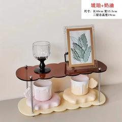 2-3 Layer Acrylic Display Stand Cup Rack Countertop Organizer Rack Restaurant Side Cabinet Organizer Rack Perfume Display Racks