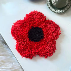 Handmade Tufted Coaster Floral Cup Holder Mat Drink Pad Mug Support Dining Room Decor Home Table Decoration Accessories 20cm