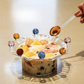 Creative Glass Crown Dish Table Plates Salad Bowls Transparent Ins Ice Cream Yogurt Pudding Dessert Cups Plates Dinnerware Gifts
