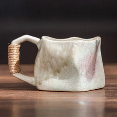 Creative Rough Pottery Coffee Cup Retro Rope Ceramic Cup Irregular Mug Japanese Shaped Drinking Tea Set Living Room Decoration