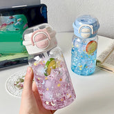 New Planet Minimalist Plastic Water Cup Water Kettle Dual Drinking Straw Cup Value Large Capacity Portable Carrying Accompanying
