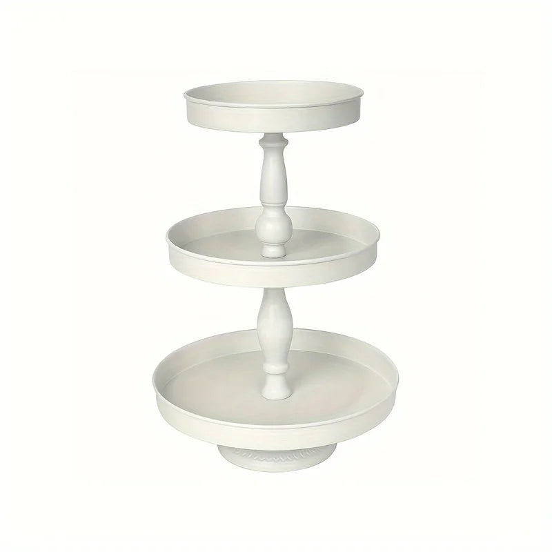 Ikeehome 3 Tier Serving Tray, Metal Cupcake Stand For 50 Cupcakes, Display Holders For Anniversary Birthday Wedding Halloween, Christmas