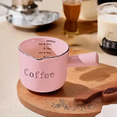Ceramic Coffee Cup with Measurement Markings Minimalist Kitchen Small Milk Jar Espresso Mug Home Barista Coffee Brewing Cup Gift