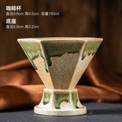 Nordic Hexagonal Ceramic Coffee Cup Creative Luxury Cup with Base Coffee Cup Table Decoration Tea Table Accessories Drinkware