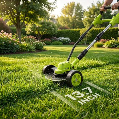 3-in-1 Cordless Lawn Mower with 2×21V Batteries, German Quality Lightweight Grass Trimmer & Edger for Small to Medium Gardens