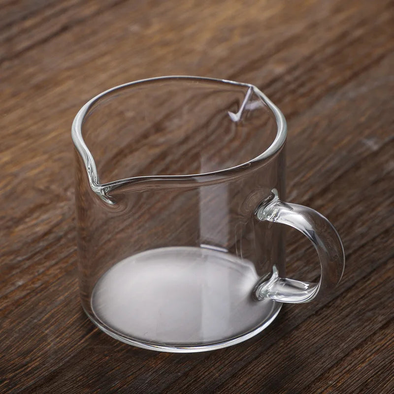 5-10PCS Wooden Handle With Scale Glass Coffee Measuring Cup espresso Milk Latte Transparent Kitchen Coffee Accessories