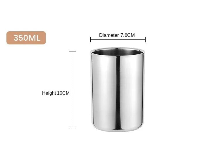 Stainless Steel Silver Beer Mug Double Wall Coffee Tea Wine Milk Tumbler Portable Travel Water Cup Kitchen Drinkware 350ml/500ml