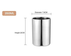 Stainless Steel Silver Beer Mug Double Wall Coffee Tea Wine Milk Tumbler Portable Travel Water Cup Kitchen Drinkware 350ml/500ml