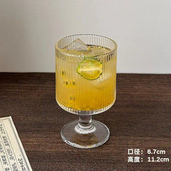 Retro Relief Sculpture Patterned Wine Glass Goblet Drink Fruit Juice Small Size Cups Thick Glass Home Kitchen Bar Supplies