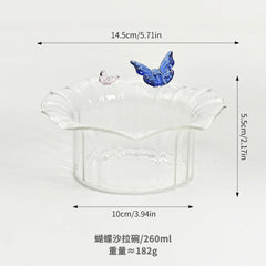Creative Glass Crown Dish Table Plates Salad Bowls Transparent Ins Ice Cream Yogurt Pudding Dessert Cups Plates Dinnerware Gifts