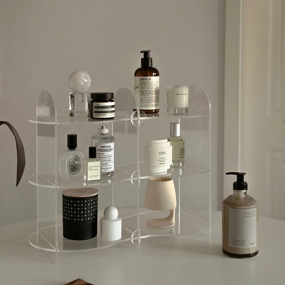Multi-grid Tea Set Storage Rack Acrylic Floating Cup Rack Multi-layer Desktop Tea Cup Mug Coffee Cup Display Organizer Racks