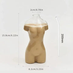 Ikeehome  Creative Human Body Glass Wine Drinkware Cocktail Tumbler Juice Cup Funny Kitchen Coffee Latte High-footed Mug Glassware Barware