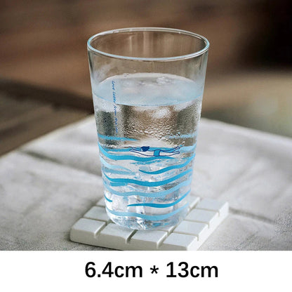 Creative Transparent Swim Glass Cup Summer Korean Fresh Homehold Drinkware Milk Coffee Juice Drinking GlassKitchen Supplies Gift