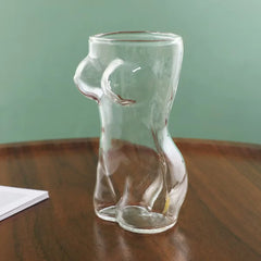 Ikeehome  Creative Human Body Glass Wine Drinkware Cocktail Tumbler Juice Cup Funny Kitchen Coffee Latte High-footed Mug Glassware Barware