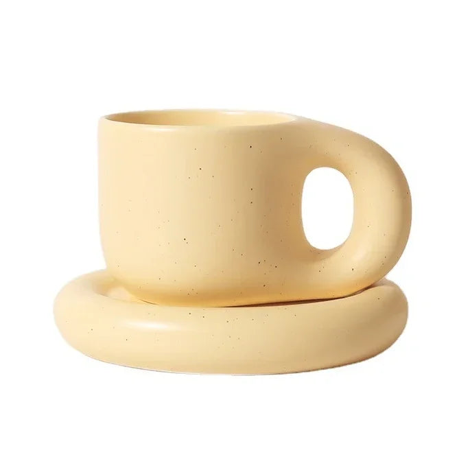 Ceramic Mug with Saucer Coffee Cup Drinking Cups and Saucers Home Office Tea Cup Coffee Cups Korean Mug Ceramic Plate