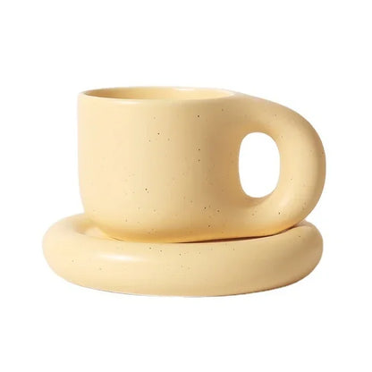 Ceramic Mug with Saucer Coffee Cup Drinking Cups and Saucers Home Office Tea Cup Coffee Cups Korean Mug Ceramic Plate