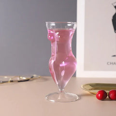 Ikeehome  Creative Human Body Glass Wine Drinkware Cocktail Tumbler Juice Cup Funny Kitchen Coffee Latte High-footed Mug Glassware Barware