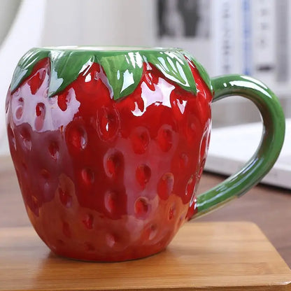 Creative Ceramic Strawberry Pumpkin Pineapple Coffee Cup Kids Fruit Mug Home Office Breakfast Milk Drink Mug Birthday Gift New
