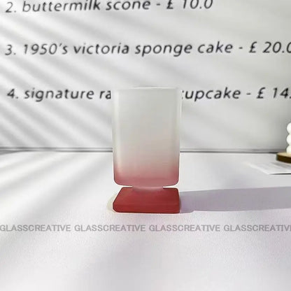 Ikeehome  180ml Retro Square Glass Cups Short Foot Drinkware Multicolored Kitchen Glass Juice Bubble Water Espresso Cups Kitchenware Gifts