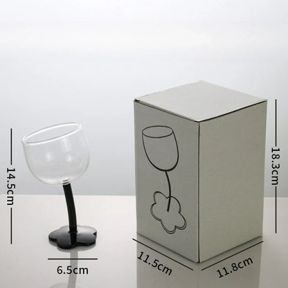 Vintage Glass Cups Home Christmas Party Drinkware Cute Flower with Tilted Head Goblet Romantic Champagne Glass Kitchenware Gifts