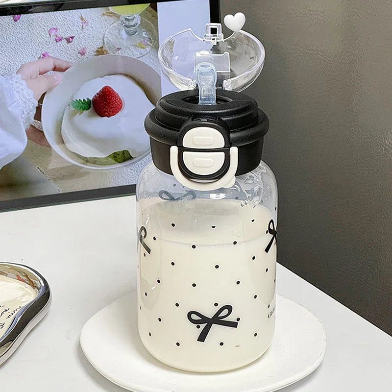 New Planet Minimalist Plastic Water Cup Water Kettle Dual Drinking Straw Cup Value Large Capacity Portable Carrying Accompanying