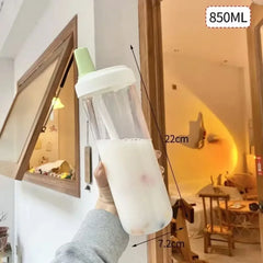 850ml Water Bottles Straw Cup Juice Milk Plastic Cup with Lid Straw Bubble Tea Coffee Cups Large Capacity Drinkware