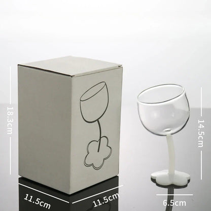 Vintage Glass Cups Home Christmas Party Drinkware Cute Flower with Tilted Head Goblet Romantic Champagne Glass Kitchenware Gifts