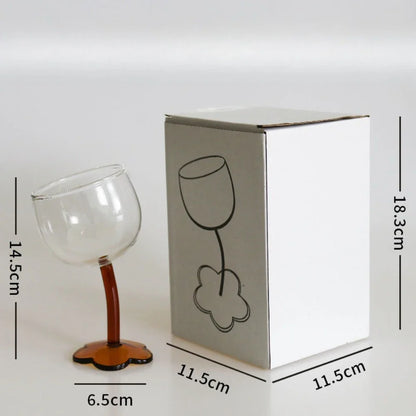 Vintage Glass Cups Home Christmas Party Drinkware Cute Flower with Tilted Head Goblet Romantic Champagne Glass Kitchenware Gifts