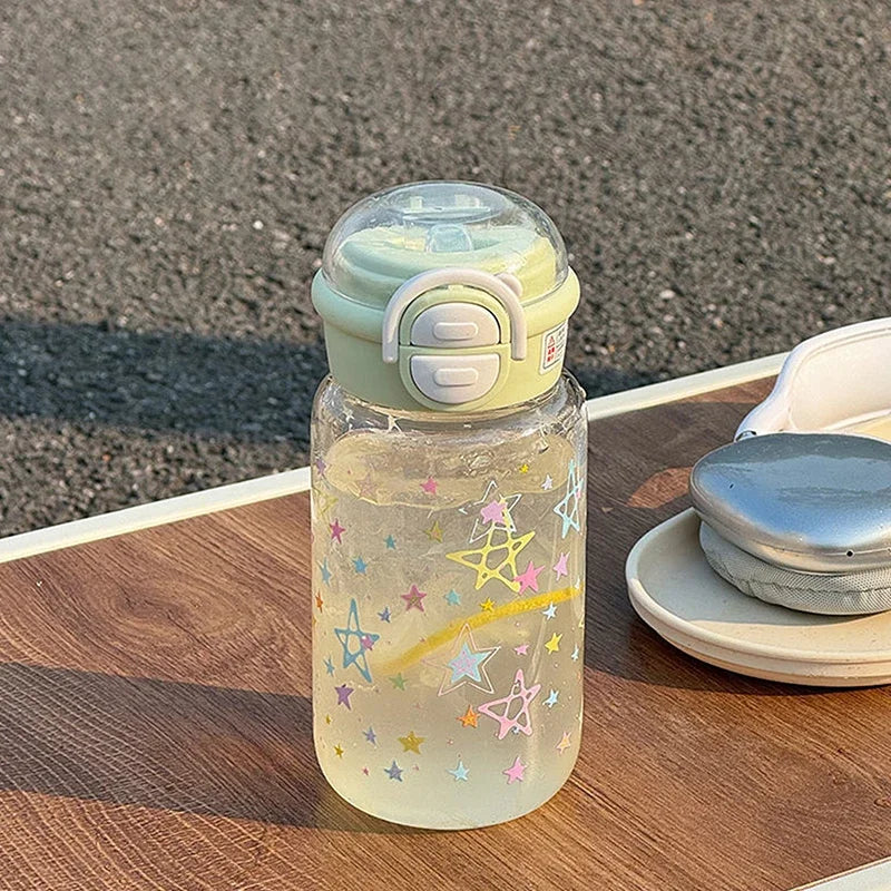New Planet Minimalist Plastic Water Cup Water Kettle Dual Drinking Straw Cup Value Large Capacity Portable Carrying Accompanying