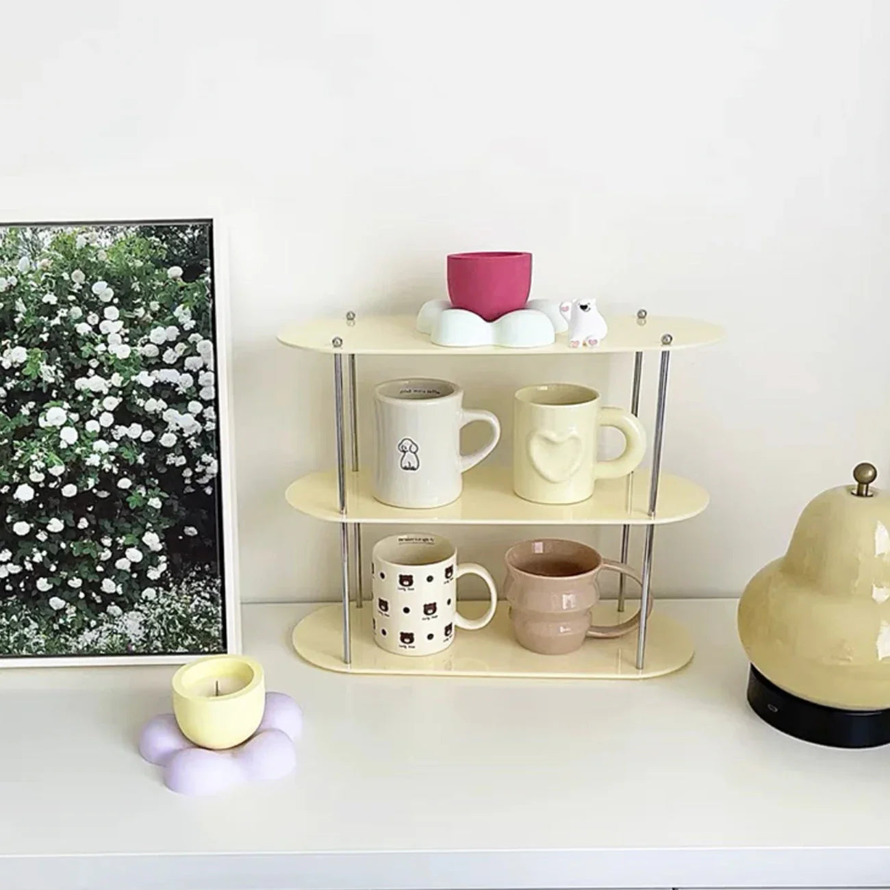 Acrylic Rack Multi-layer Bathroom Desktop Perfume Storage Rack Water Cup Cosmetics Display Rack 3 Layer Table Organizer Shelf
