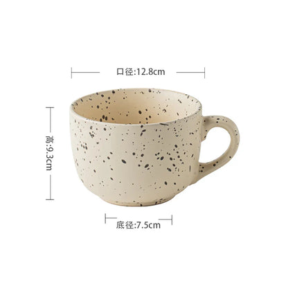 Nordic Style Matte Splashed Ink Drinking Mug Household Simple Breakfast Milk Cups Fashion Office Handgrip Large Coffee Cup