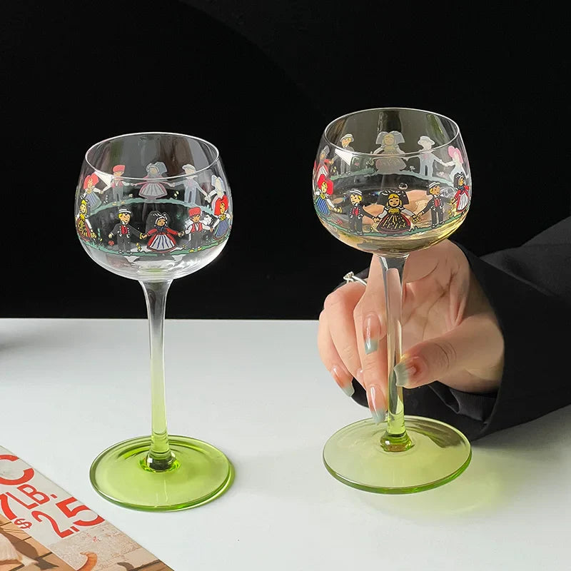 Goblet Cute Cartoon Christmas Glass Cup Wine Glasses Creative Champagne Cocktail Glass Wedding Birthday Party Drink Cup