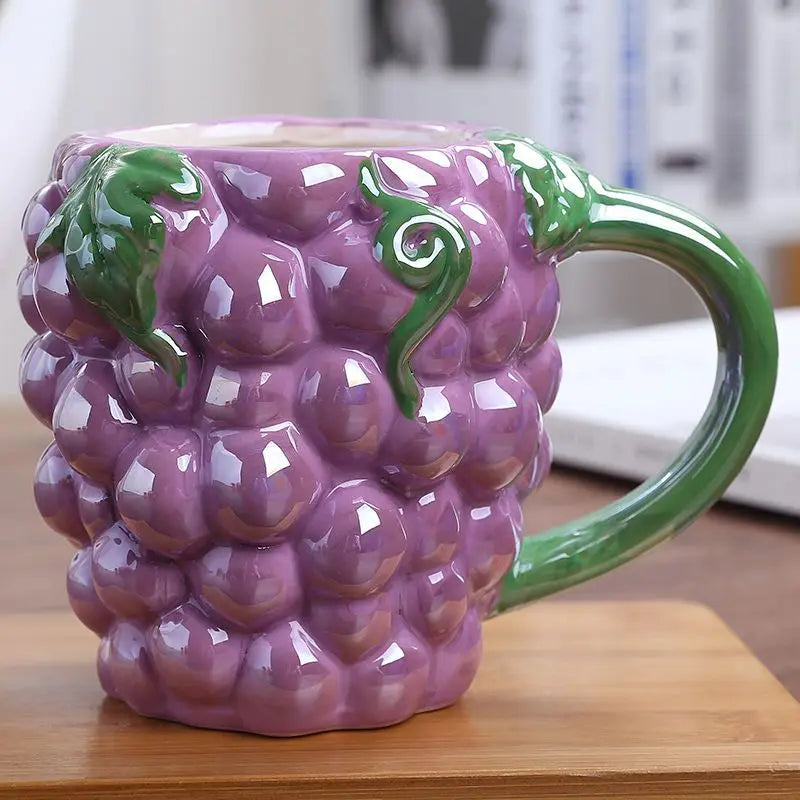 Creative Ceramic Strawberry Pumpkin Pineapple Coffee Cup Kids Fruit Mug Home Office Breakfast Milk Drink Mug Birthday Gift New