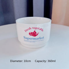 Retro Style English Letters Ceramics Tableware Mug Soup Plate Cream Color Desserts Steak Porcelain Main Dish Plate Coffee Cups
