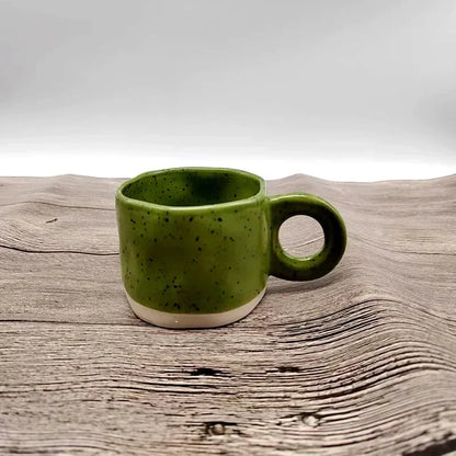 Creative Ring Handle Ceramic Mug Korean ins style Irregular Splash ink Coffee Cup Office Home Breakfast Tea Cup Handgrip Mug