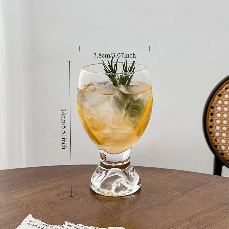 Creative Big Belly Wine Glass Colored Simple Champagne Glass Coffee Cup Vodka Cups Transparent Short Footed Beer Glass Gift