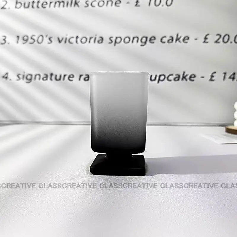 Ikeehome  180ml Retro Square Glass Cups Short Foot Drinkware Multicolored Kitchen Glass Juice Bubble Water Espresso Cups Kitchenware Gifts