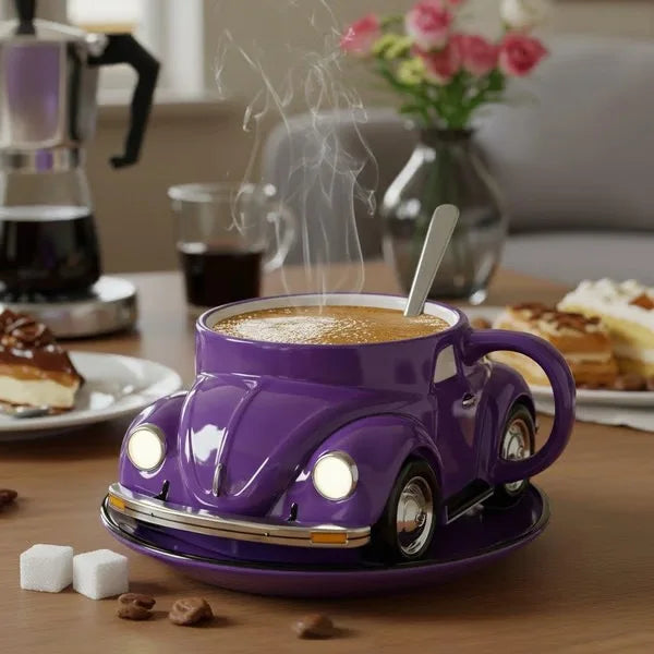 Handmade Creative Synthetic Resin Cup Beetle Car Shape Coffee Mug Resin Craft Gift Fun Imaginative Beetle Themed Drinking Cup