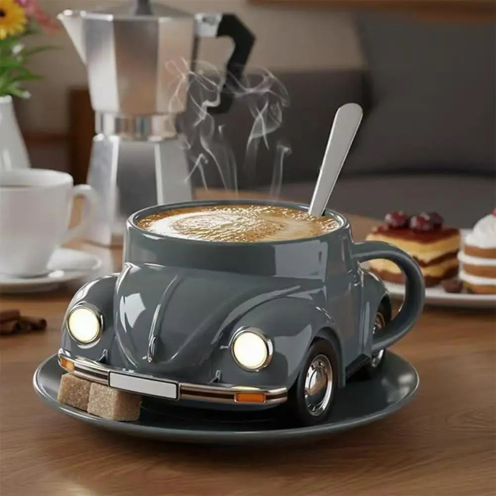 Handmade Creative Synthetic Resin Cup Beetle Car Shape Coffee Mug Resin Craft Gift Fun Imaginative Beetle Themed Drinking Cup