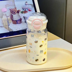 New Planet Minimalist Plastic Water Cup Water Kettle Dual Drinking Straw Cup Value Large Capacity Portable Carrying Accompanying