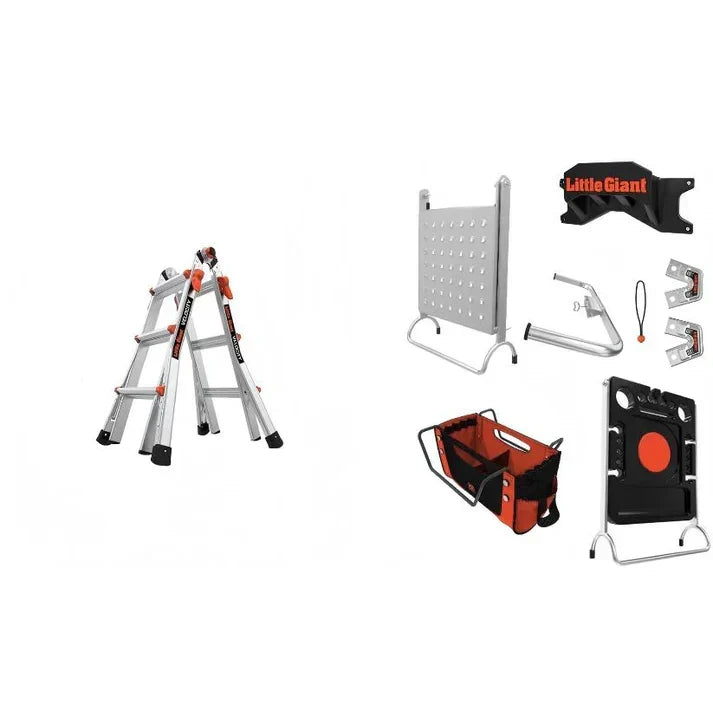 Ladder, A Frame 5 Step Ladder Extension, 17 Ft Anti-Slip Multi Position Ladder, Storage Folding Ladder, 330 lbs Security Load Telescoping Aluminum Ladders for Stairs Home Indoor Outdoor Roof