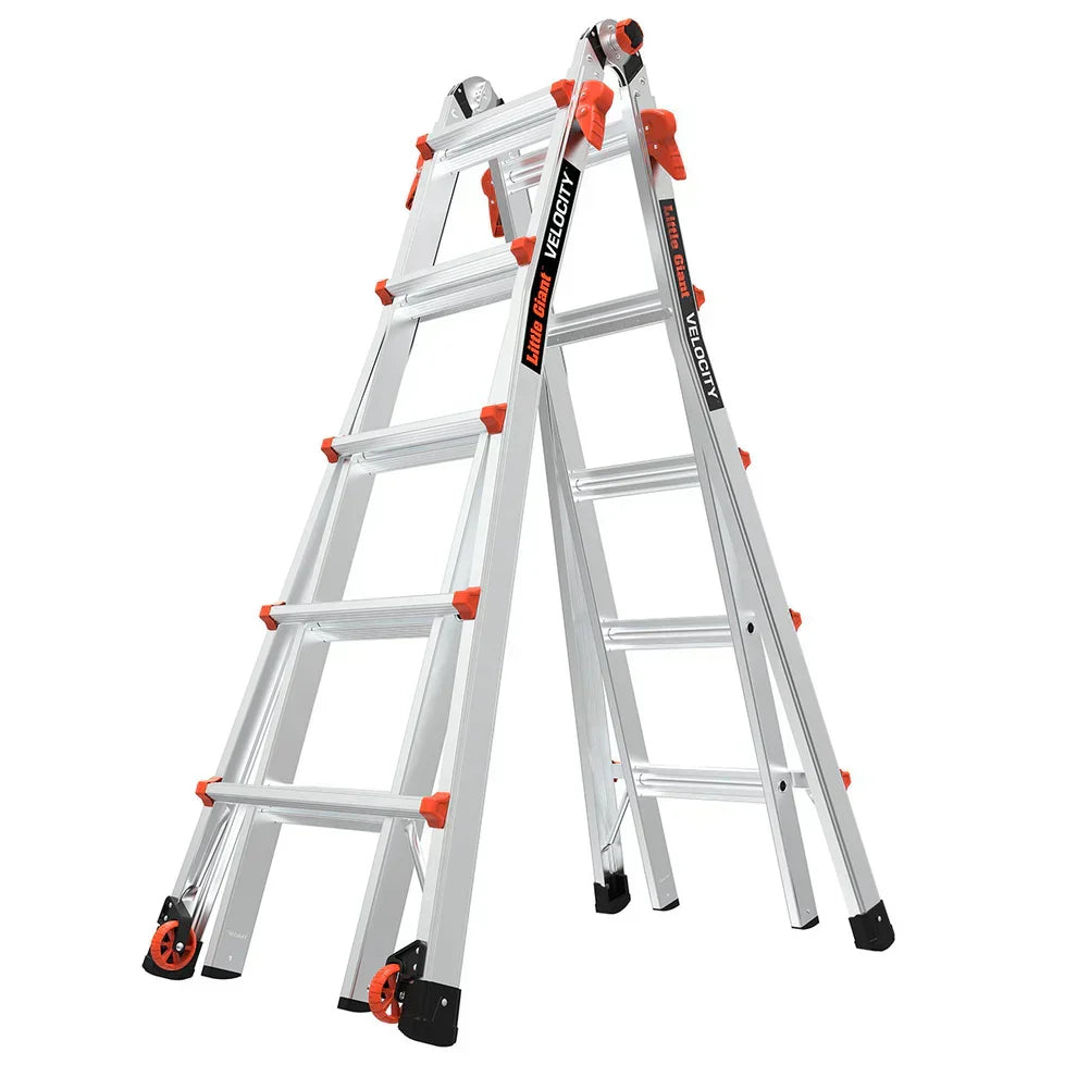 Ladder, A Frame 5 Step Ladder Extension, 17 Ft Anti-Slip Multi Position Ladder, Storage Folding Ladder, 330 lbs Security Load Telescoping Aluminum Ladders for Stairs Home Indoor Outdoor Roof