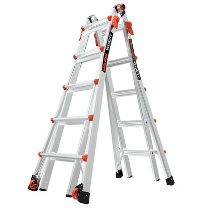 Ladder, A Frame 5 Step Ladder Extension, 17 Ft Anti-Slip Multi Position Ladder, Storage Folding Ladder, 330 lbs Security Load Telescoping Aluminum Ladders for Stairs Home Indoor Outdoor Roof
