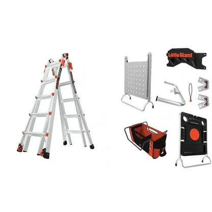 Ladder, A Frame 5 Step Ladder Extension, 17 Ft Anti-Slip Multi Position Ladder, Storage Folding Ladder, 330 lbs Security Load Telescoping Aluminum Ladders for Stairs Home Indoor Outdoor Roof